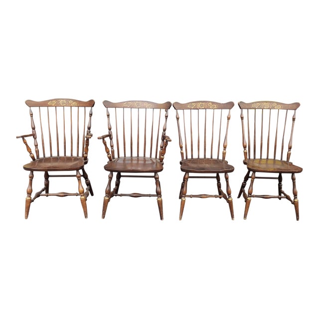 Set 4 Vintage Hitchcock Harvest Stenciled Kitchen Dining Room