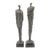 Pair of Vintage Brutalist Style Patinated Bronze Tall Figures After Alberto Giacometti For Sale