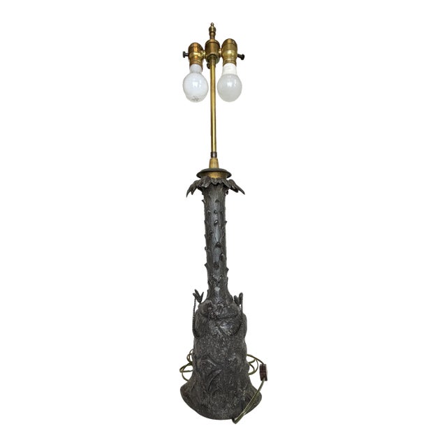 Antique Cast Metal Lamp For Sale