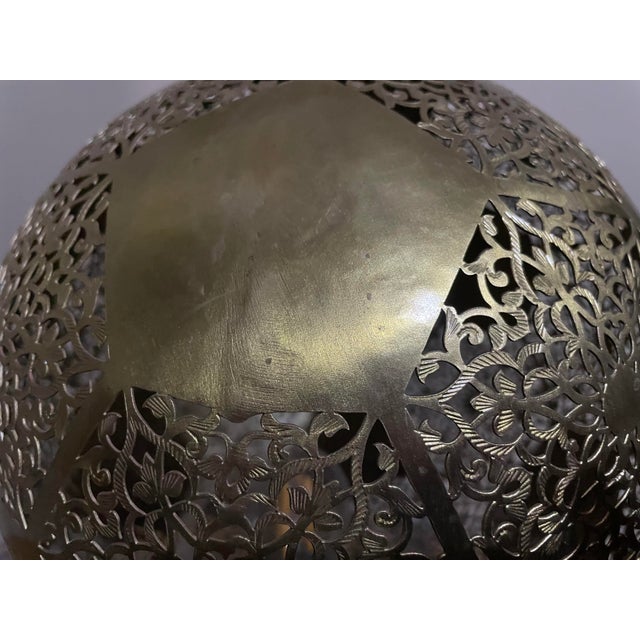 2020s Moroccan Handmade Brass Table Lamp – Warm & Romantic Glow For Sale - Image 5 of 6
