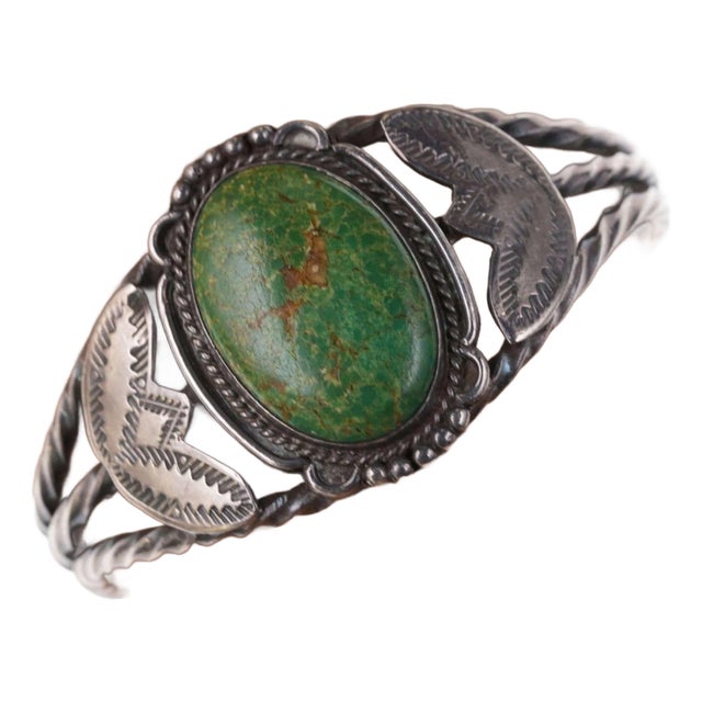 Vintage Navajo Sterling/turquoise Cuff Bracelet For Sale