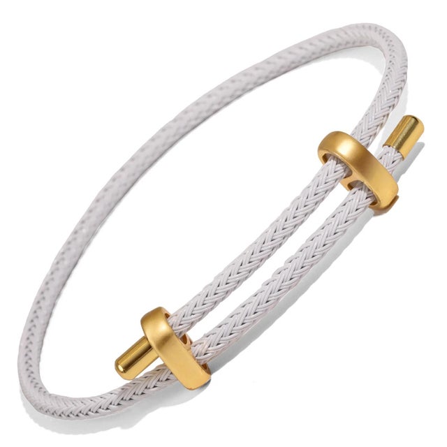 Early 21st Century White Glow Adjustable Gold Rope Bracelet For Sale - Image 5 of 8