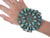 7" Huge 30's-40's Navajo Silver Turquoise Cluster Bracelet For Sale - Image 9 of 11