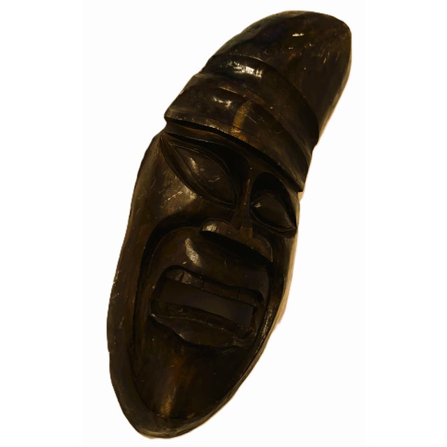 Large Lightweight Hand-Carved Tribal Mask 23" Tall For Sale - Image 9 of 18