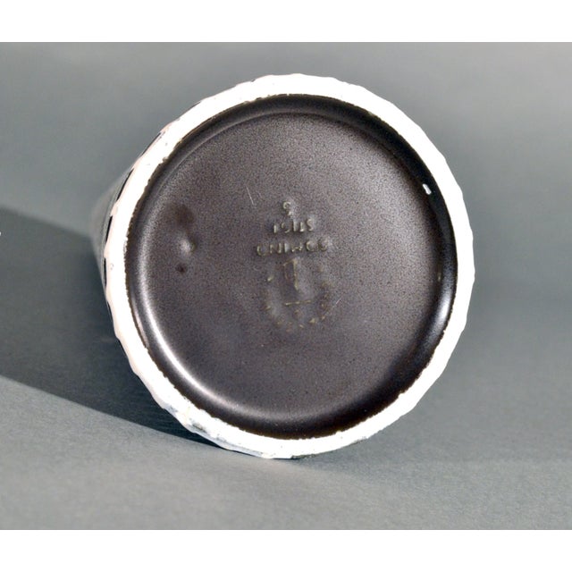 Stig Lindberg Stoneware Conical Vase- Domino Series, Black/White, Gustavsberg, 1954 For Sale - Image 9 of 12