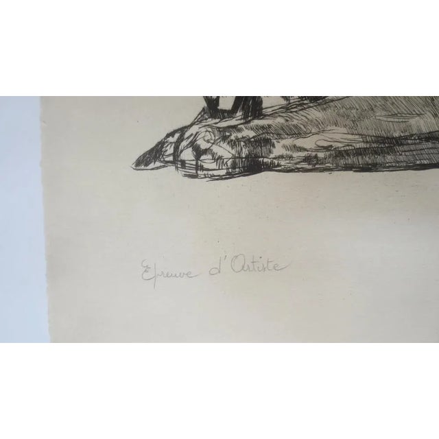 Jouve Paul, Tiger on its Prey, 1931, Etching For Sale - Image 3 of 4