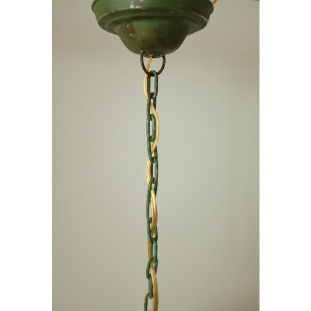 1920s Swedish Grace Metal and Glass Pendant Possibly by David Wretling For Sale In New York - Image 6 of 6