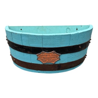 Mid 20th Century Tiffany Blue French Planter W/ Plaque For Sale