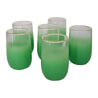 1960s Green Blendo Tumblers - Set of 6 For Sale