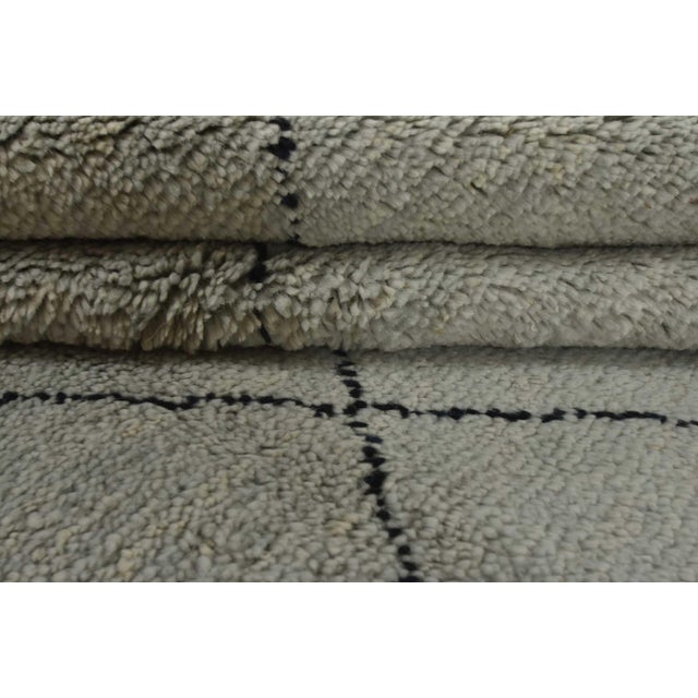 Textile Moroccan Rug 8’3” X 10’2” Gray Wool Contemporary Hand-Knotted Carpet For Sale - Image 7 of 14