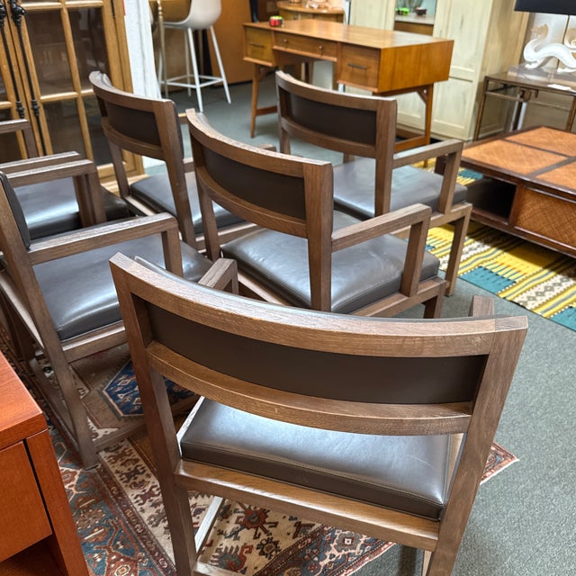 B&b Italia Simplice Leather Arm Chairs, Set of Six For Sale - Image 10 of 12