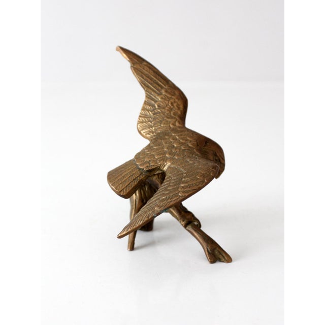 Mid-Century Brass Eagle Sculpture For Sale - Image 4 of 10