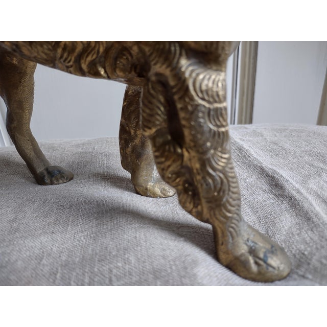 Offered is a wonderful vintage bronze dog statue. It is finely detailed and measures 13" long by 8 1/2" tall. It is very...