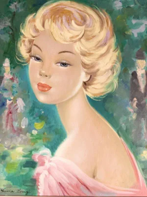 Lucia Longi, Portrait of a Young Woman, Oil on Canvas, 1950s
