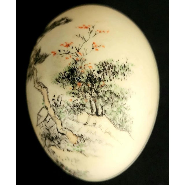 Beautiful Chinese Vintage Hand-Painted Natural Egg For Sale - Image 4 of 11