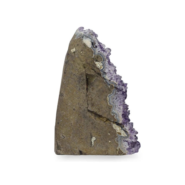 Purple Natural Purple Amethyst Quartz Crystal Geode Cluster Stone Display Piece For Sale - Image 8 of 8