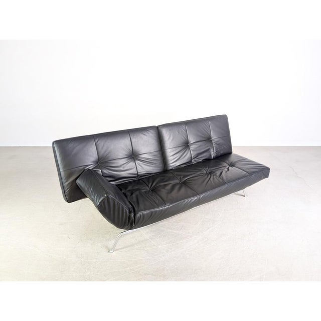 Black Smala Sofa in Black Leather from Ligne Roset, France For Sale - Image 8 of 18