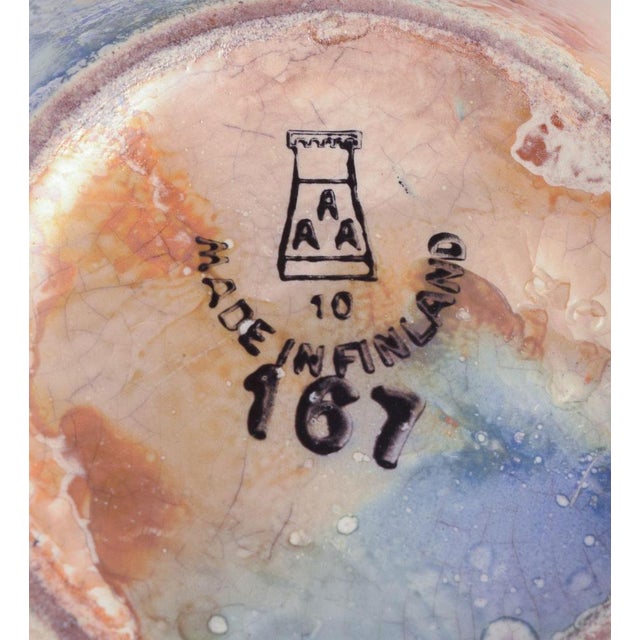 Arabia, Finland. Art Deco "Marmor" ceramic vase. Imitation of marble decoration. Shiny glaze. Classic Greek form with two...