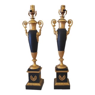 1950s Brass Table Lamps - a Pair For Sale