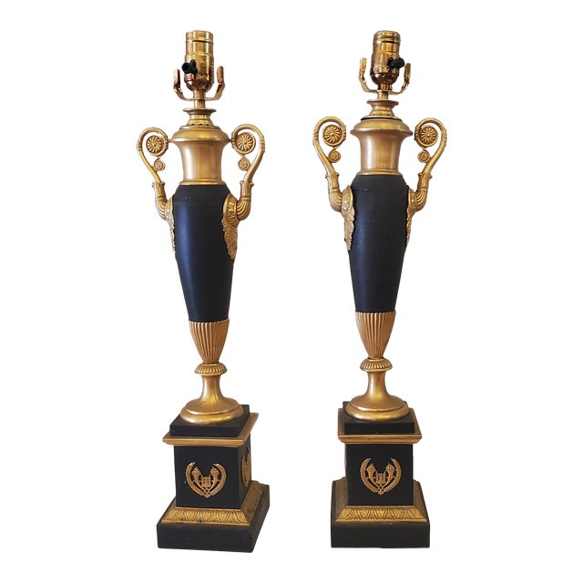 1950s Brass Table Lamps - a Pair For Sale