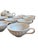 Beautiful vintage Seyei Fine China collection featuring an elegant white finish with a delicate gray leaf pattern This...