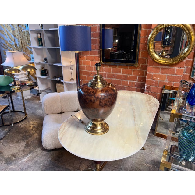 Metal Briar Italian Table Lamp by Tommaso Barbi 1960s For Sale - Image 7 of 8