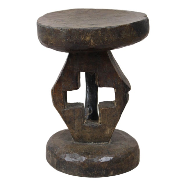 Vintage Tonga Stool in Wood For Sale