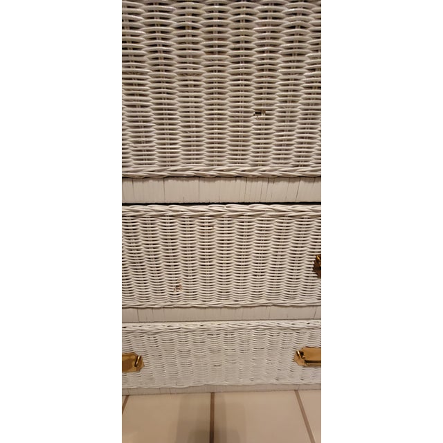 1980's Henry Link Style Coastal 6 - Drawer Wicker Dresser For Sale In Cleveland - Image 6 of 15