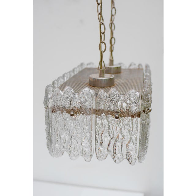 Silver Vintage Crystal Glass Pendant Lamp by Carl Fagerlund for Orrefors, Sweden, 1970s For Sale - Image 8 of 18