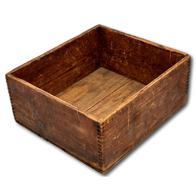 Auburn Great Small Size Antique American Wood Breakfast Cocoa Shipping Crate With Original Paper Advertising Label For Sale - Image 8 of 12