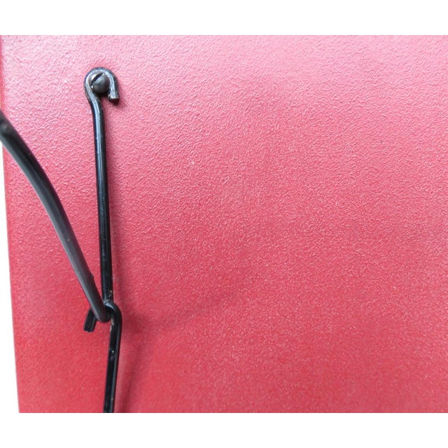 Art Nouveau Wall Newspaper Stand in Metal Bordeau Red, Black & Gold, 1890s For Sale - Image 14 of 15