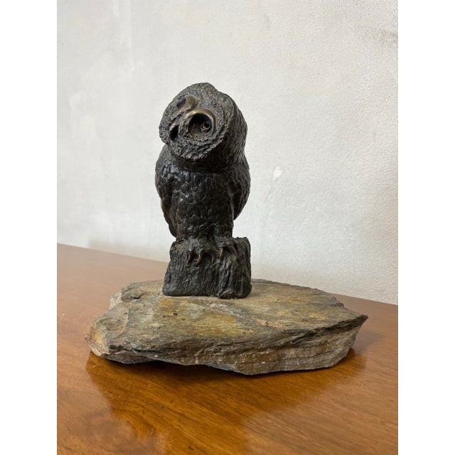 Beautiful expression and sense of movement and alertness in this "Gray Owl" sculpture by Elaine Franz Witten, Vermont....