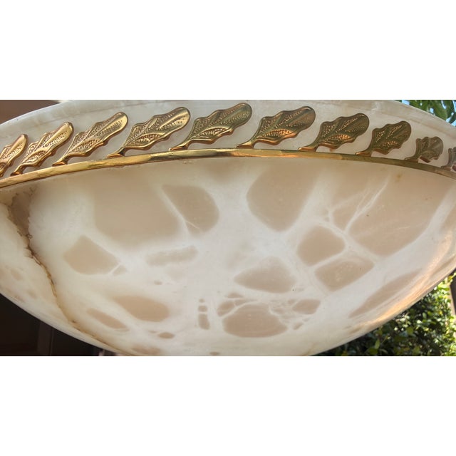 Infinity Furniture Import Empire Neoclassical Alabaster & Bronze Floor Lamp For Sale - Image 10 of 12