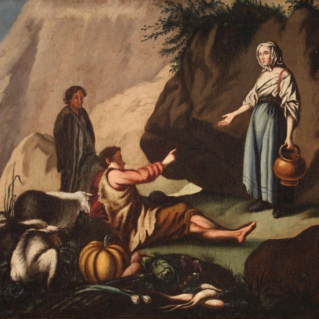 Mid 18th Century Italian Artist, Pastoral Scene, 1750, Oil on Canvas, Framed For Sale - Image 5 of 16