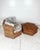 Brown Jordan Vintage Braided Wicker Rattan Hexagonal Chair and Ottoman Set For Sale - Image 4 of 11