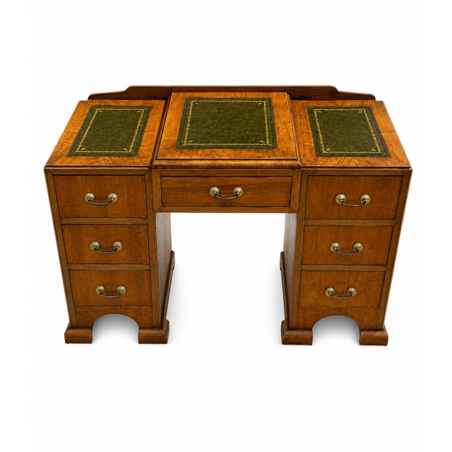 Wood Small English Secretary Desk with Drawers, 1960s For Sale - Image 7 of 7