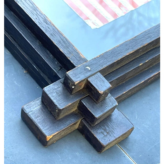 Late 19th Century Antique 45 Star American Flag Envelope Circa 1899 in Antique Folk Art Frame For Sale - Image 5 of 9