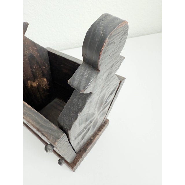 Brown 1970s Spanish Revival Wood Catchall Box For Sale - Image 8 of 11