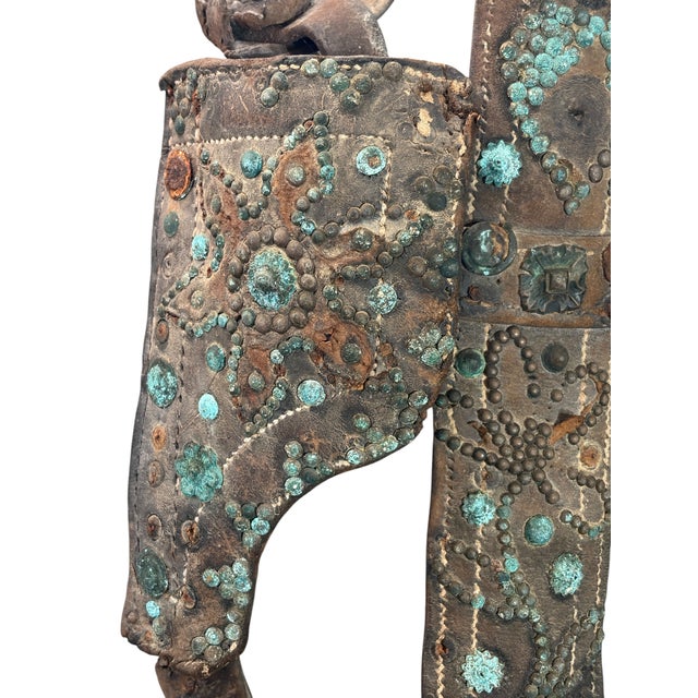 Brown Antique Leather Horse Bridle W/Blinders For Sale - Image 8 of 8