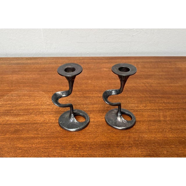 Mid-Century Italian Brutalist Amadeus Series Candleholder by Kurt Jesch for Fratelli Tonini, 1960s, Set of 2, in Very Good...