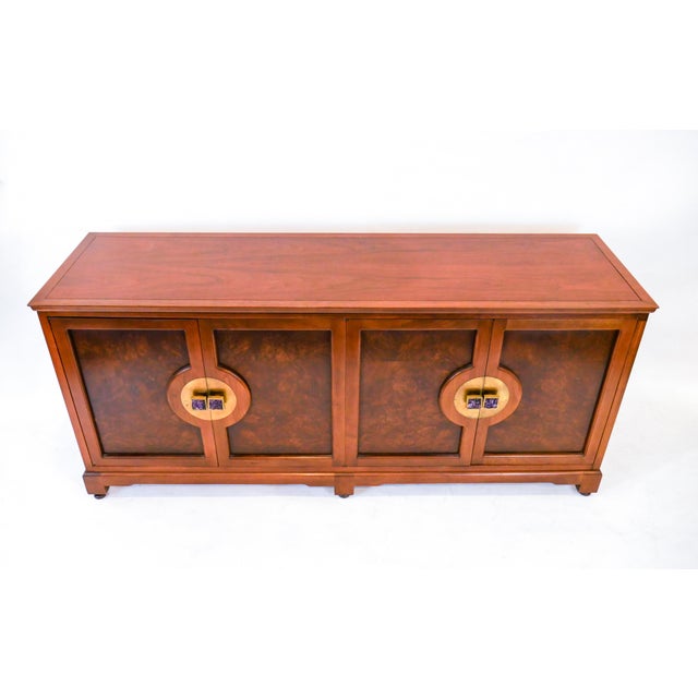 Mid-Century Modern 1970s Widdicomb Mid-Century Burl Panel Sideboard For Sale - Image 3 of 12