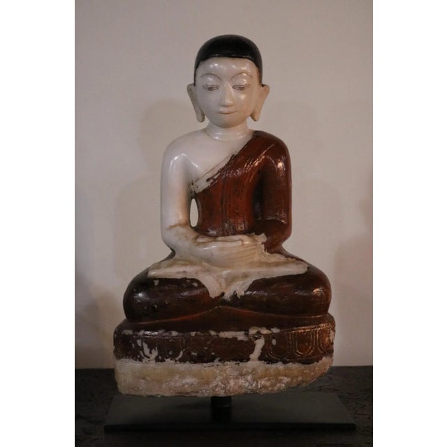 Metal Alabaster Seated Disciple For Sale - Image 7 of 7