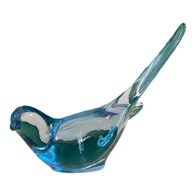 Fenton Aquamarine Glass Bird of Happiness For Sale