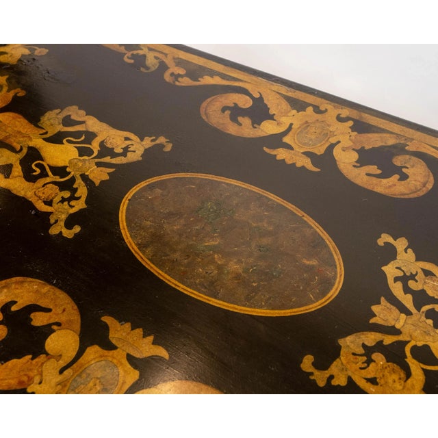 Neoclassical Style Hand Painted Slate Top Coffee Table For Sale - Image 9 of 13