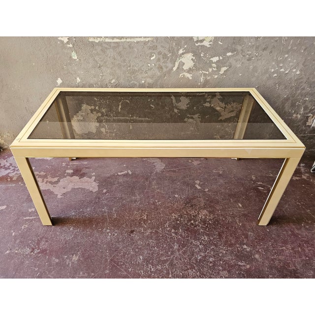 Dining Table in Beige Lacquer, 1970s For Sale - Image 4 of 9