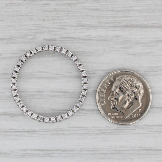 0.47ctw Diamond Eternity Circle Pendant 14k White Gold Floating Drop For Sale In Greensboro - Image 6 of 6