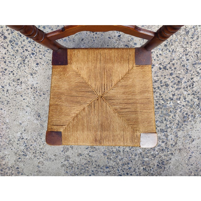 Mid 20th Century Vintage Rush Seat Ladderback Chair - Set of 2 For Sale - Image 10 of 10