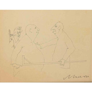 Mino Maccari, Passing the Baton, 1948, Pen For Sale