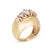 Stylish mixed cut diamond bombe ring (circa 1960s) crafted in 14k yellow gold. Marquise and tapered baguette diamonds...