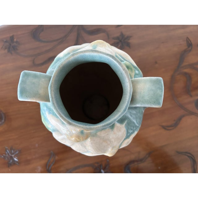 1930s Art Deco Blue Clematis Vase by Roseville, 1930s For Sale - Image 5 of 8